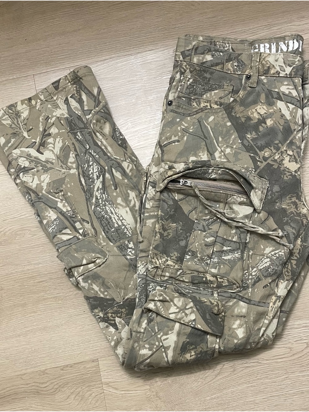 Men's Camouflage Cargo Pants - Beige Green Camo